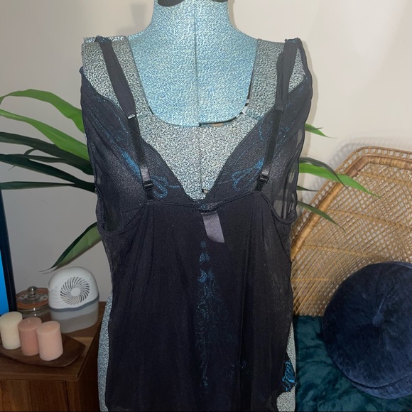 Seduction By Fredrick’s Of Hollywood Blue Black Lace - Picture 5 of 10